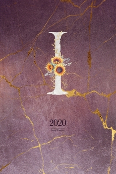 Paperback 2020 Diary Planner: Cute Watercolor Sunflowers January to December 2020 Diary Planner With "I" Monogram for Woman Book