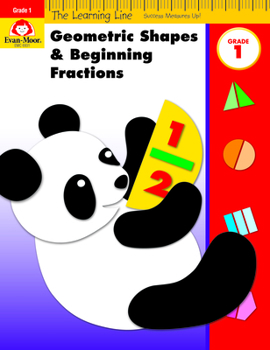 Paperback Geometric Shapes & Beginning Fractions, Grade 1 Book