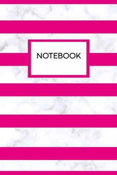 Elegant glamour marble & hot pink strips  Notebook/diary Gift (6x9 dott lined pages 120): Glam diary, composition book, a perfect gift from the heart
