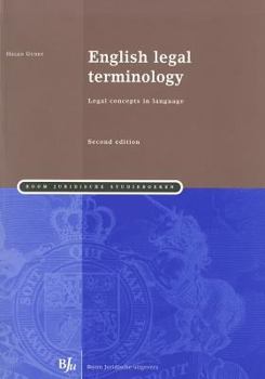 Paperback English Legal Terminology: Legal Concepts in Language Book