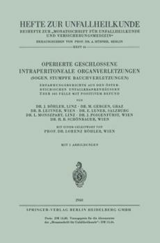 Paperback Operierte Geschlossene Intraperitoneale Organverletzungen: Sogen. Stumpfe Bauchverletzungen [German] Book