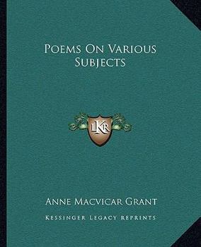 Paperback Poems On Various Subjects Book