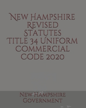 Paperback New Hampshire Revised Statutes Title 34 Uniform Commercial Code Book