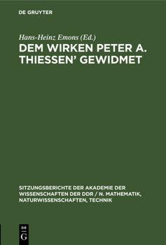 Hardcover Dem Wirken Peter A. Thiessen' Gewidmet [German] Book