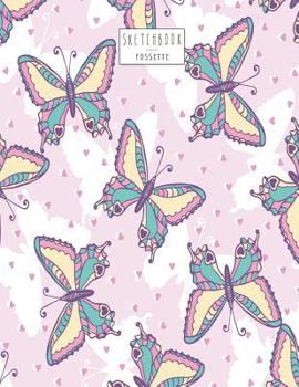 Paperback sketchbook: Cute butterfly on purple cover (8.5 x 11) inches 110 pages, Blank Unlined Paper for Sketching, Drawing, Whiting, Journ Book