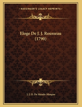Paperback Eloge De J. J. Rousseau (1790) [French] Book