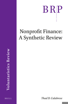 Paperback Nonprofit Finance: A Synthetic Review Book