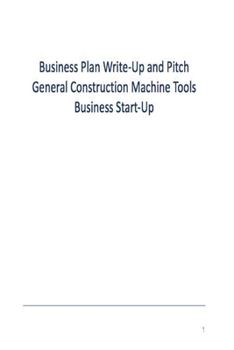 Paperback General Construction Machine Tooling Business Plan Book