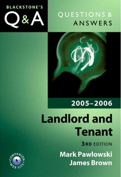 Paperback Questions & Answers: Landlord and Tenant 2005-2006 Book