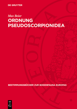 Hardcover Ordnung Pseudoscorpionidea: (Afterskorpione) [German] Book