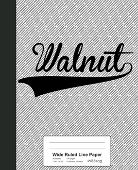 Paperback Wide Ruled Line Paper: WALNUT Notebook Book
