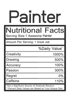 Paperback Painter: Painter Gift - Funny Lined Notebook Journal Featuring Nutritional Facts About Painter Book