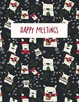 Paperback Christmas Happy Meetings Black: Notebook, lined journal Book