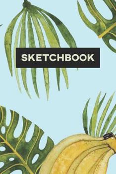 Paperback Sketchbook: Banana Food Pattern Paint Cute Design Book