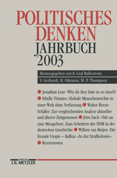Paperback Politisches Denken: Jahrbuch 2003 [German] Book