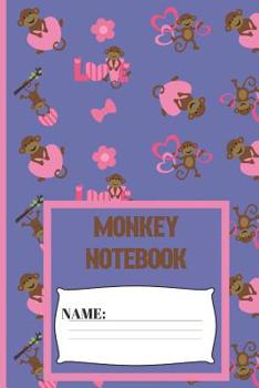 Monkey Notebook: Small funny composition notebook 120 pages (6 x 9 Inch).Pink Love Monkey Blank lined notebook for monkey lovers
