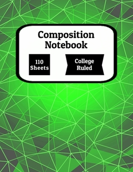 Paperback Composition Notebook, Comp Book, College Ruled Paper, 110 Sheets, 8.5 x 11, Green Abstract Book
