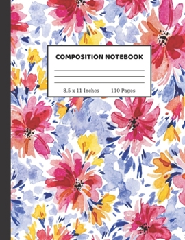 Paperback Composition Notebook: Pretty Wide Ruled Paper Notebook Journal - Wide Blank Lined Workbook for Teens Kids Students Girls for Home School Col Book