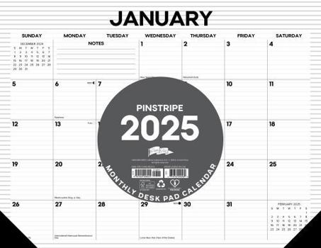 Calendar Pinstripe 2025 22 X 17 Large Monthly Deskpad Book