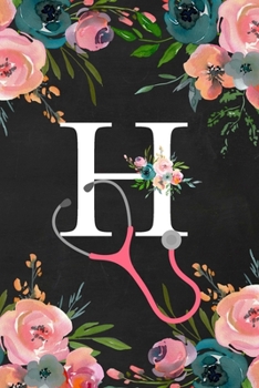 H: You are loved, Monogram Initial Letter Blank Lined Journal Notebook,Undated Daily Planner and appointment slot, Priorities, To do list for healthcare professionals