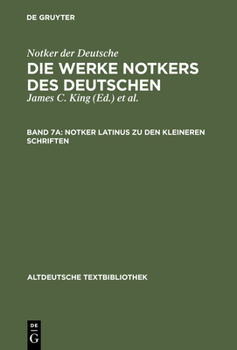 Hardcover Notker Latinus Zu Den Kleineren Schriften [German] Book