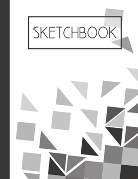 Paperback Sketchbook: Black and Gray Geometric Lined 120 Page Notebook (6"x 9") Book