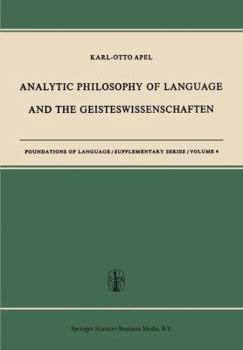 Paperback Analytic Philosophy of Language and the Geisteswissenschaften Book