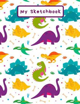Paperback My Sketchbook: Dinosaur pattern, Large Sketchbook, 120 pages, 8.5 by 11 Book