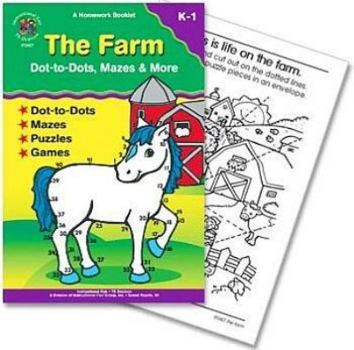 Paperback Homework Booklets: Dot-To-Dots, Mazes & More: The Farm Book