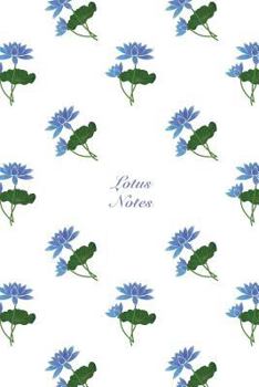 Lotus Notes: 6"x9" Notebook Watercolor Texture Design Botanic Garden Flower Pattern Cover. 108 Blank Lined Pages Matte Softcover No