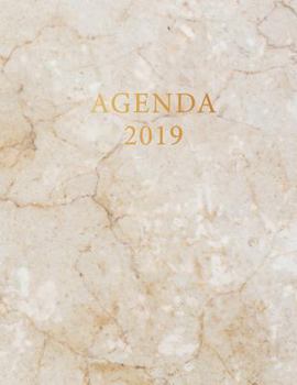 Paperback Agenda 2019: Élégant et Pratique Marbre Blanc et Or Agenda organiseur pour ton quotidien 52 Semaines Janvier à Décembre 2019 [French] Book