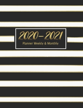 2020-2021 Planner Weekly & Monthly: 2 Year Calendar Organizer with 24 Months Spread View | time management | Agenda & Journal | Personal Appointment | ... Nifty Lined Print With Golden Glitter)