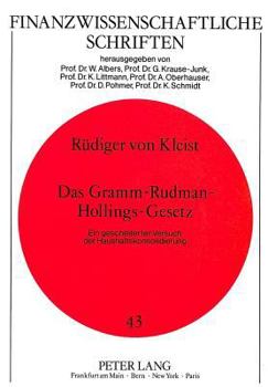 Paperback Das Gramm-Rudman-Hollings-Gesetz: Ein Gescheiterter Versuch Der Haushaltskonsolidierung [German] Book