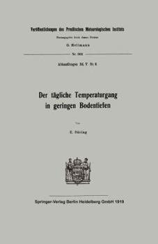 Paperback Der Tägliche Temperaturgang in Geringen Bodentiefen [German] Book
