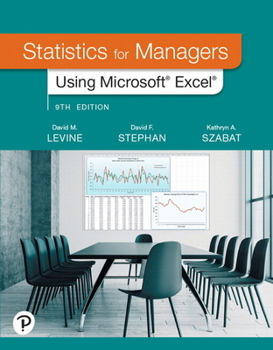 Printed Access Code Mylab Statistics with Pearson Etext -- Access Card -- For Statistics for Managers Using Microsoft Excel (18-Weeks) Book