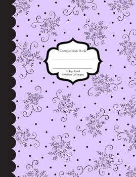 Paperback Composition Book College Ruled 100 Sheets (200 Pages): Rosevine Bouquet Dots Lavender Composition Notebook 100 Sheets (200 Pages) Book