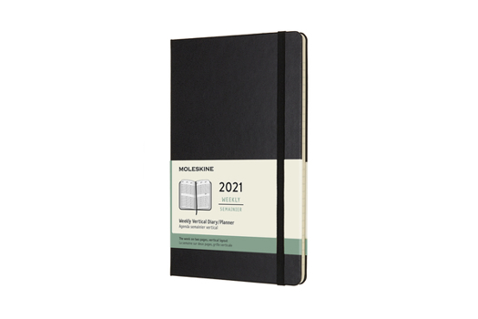 Calendar Moleskine 2021 Weekly Vertical Planner, 12m, Large, Black, Hard Cover (5 X 8.25) Book
