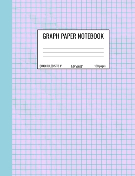 Paperback Graph Paper Notebook: Quad Ruled 5 Squares Per Inch Notebook for Students, Math and Science Composition Notebook - Pink Graph Paper Cover Book