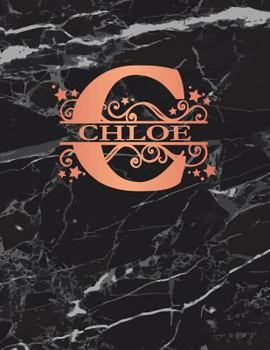 Paperback Chloe: Personalized Sketchbook 8.5 X 11. Monogram Letter C Sketch Pad/Journal/Note Book. Black Marble & Rose Gold Cover. Dood Book