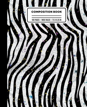 Paperback Composition Book: Wide Ruled Zebra Print Space Galaxy Writing Notebook Book