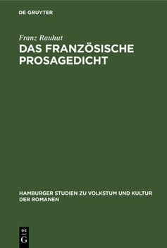 Hardcover Das Französische Prosagedicht [German] Book