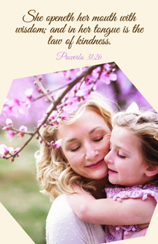 Paperback Mother's Day Bulletin: Mother's Day Blossom (Package of 100): Proverbs 31:26 (Kjv) Book