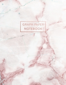 Paperback Graph Paper Notebook: Pink and White Grey Marble - 8.5 x 11 - 5 x 5 Squares per inch - 100 Quad Ruled Pages - Cute Graph Paper Composition N Book