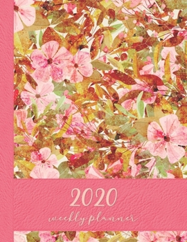 2020 Weekly Planner: January 2020 - January 2021 Dated 13 Month Planner-Butterfly Coloring Pages-Pink Brown Floral