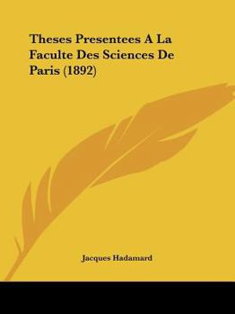 Paperback Theses Presentees A La Faculte Des Sciences De Paris (1892) [French] Book