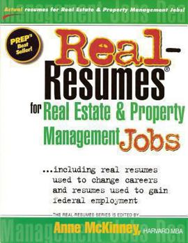 Paperback Real-Resumes for Real Estate and Property Management Jobs Book