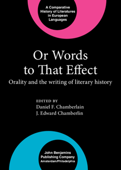 Or Words to That Effect - Book  of the Comparative History of Literatures in European Languages