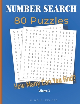 Paperback Number Search: 80 Search and Find Number Puzzles (Volume 3) Book