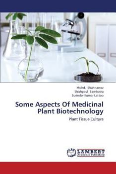Paperback Some Aspects of Medicinal Plant Biotechnology Book