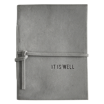 Hardcover Santa Barbara Design Studio Suede Journal Face to Face Designs Lined Diary with Inspirational Messages, 9" x 7", It is Well Book